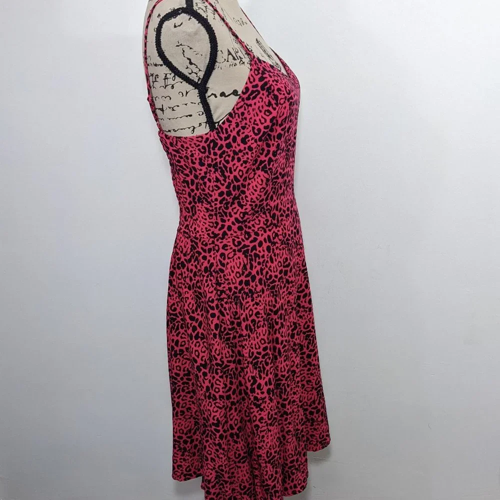NEW APT. 9 WOMEN'S PINK & BLACK PRINT SPAGHETTI STRAP SUNDRESS SIZE M